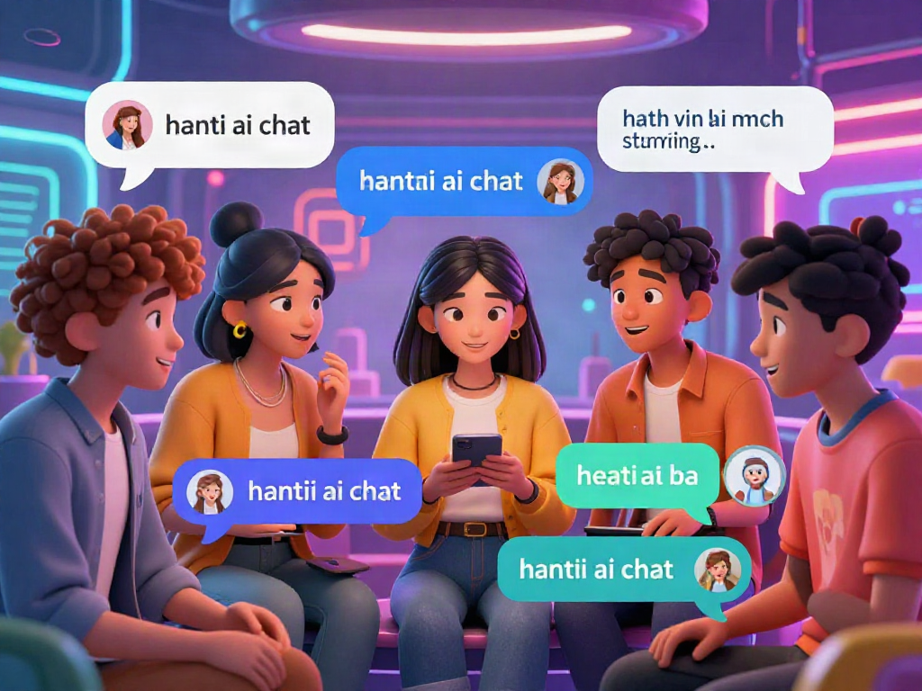 Engaging 'hentai ai chat' scene featuring animated characters in vibrant digital surroundings.