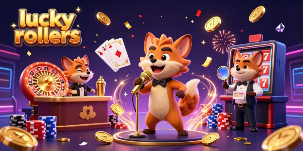Experience the thrill of lucky rollers in a vibrant 3D casino scene with energetic hyena characters.