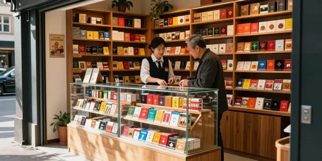 Discover cheap tobacco and cigarettes online in a modern cigarette shop with diverse brands.
