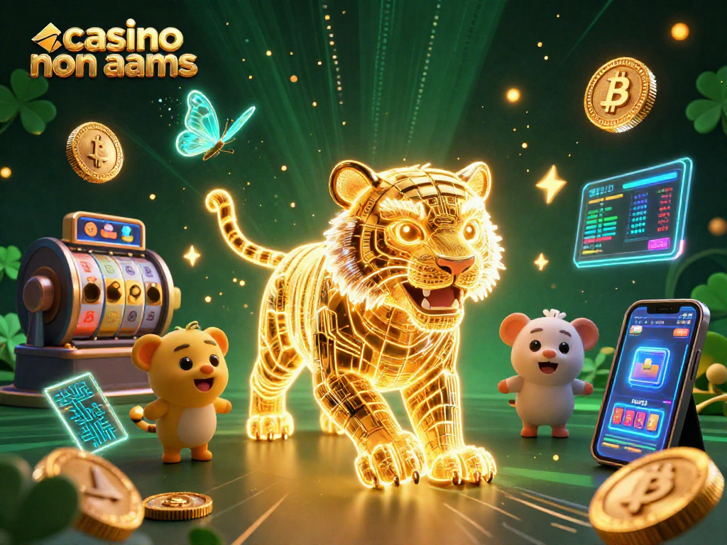 Scopri il mondo dei casino non AAMS con il tigre di luce in un contesto vivace e tecnologico.