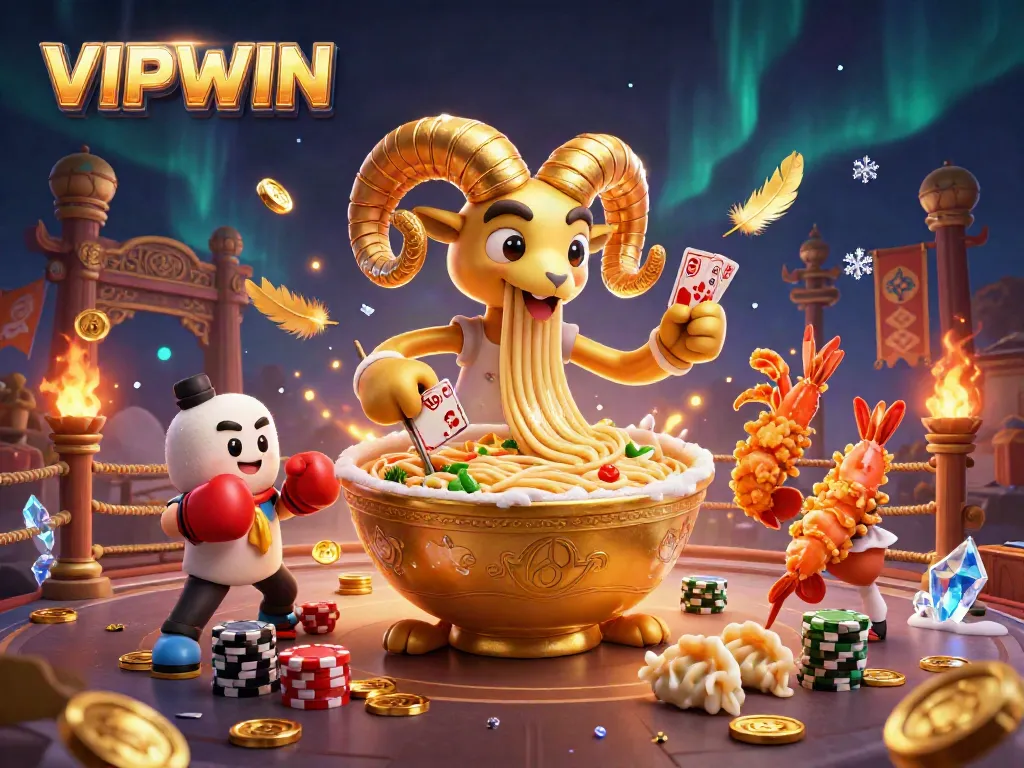Win big with VIPWIN in a vibrant 3D illustration of fun casino characters and exciting gameplay.