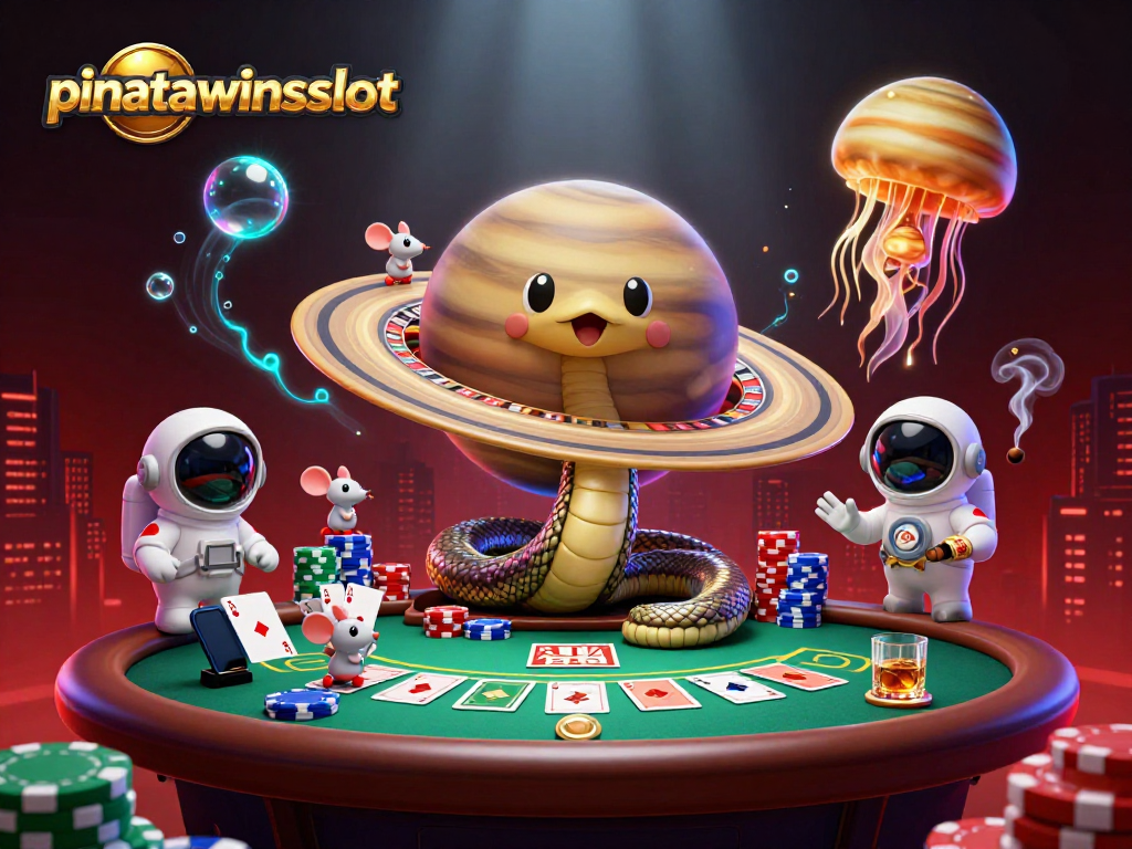 Experience the thrill of pinatawinsslot as astronaut mice bet beside a cosmic roulette wheel.