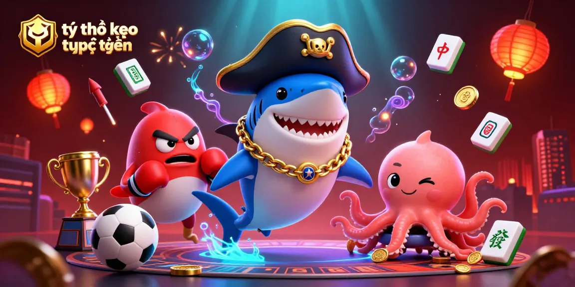 Engage with tỷ lệ kèo trực tuyến through our vibrant gambling scene featuring playful characters and sports elements.