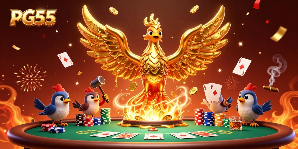 Experience PG55 brilliance with a molten golden phoenix and exciting poker elements.