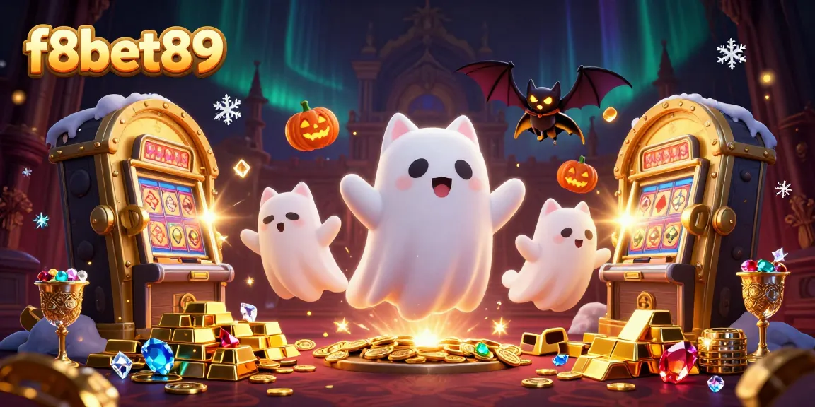 Engage with f8bet89's immersive haunted casino experience featuring spooky characters and treasure.