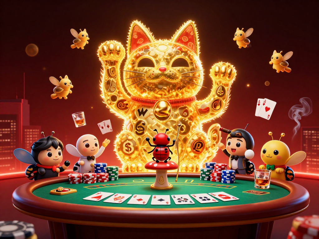 Experience game bài excitement with our vibrant casino illustration featuring poker and lucky symbols.